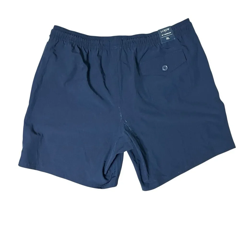 J.Crew Swim Trunks Mens XL Blue 8” Inseam Drawstring Beach Vacation Pool